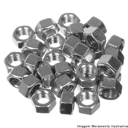 Cartela Porca Torneada 3/16 Polegadas 15 Unidades - Sfixa - Sfixa