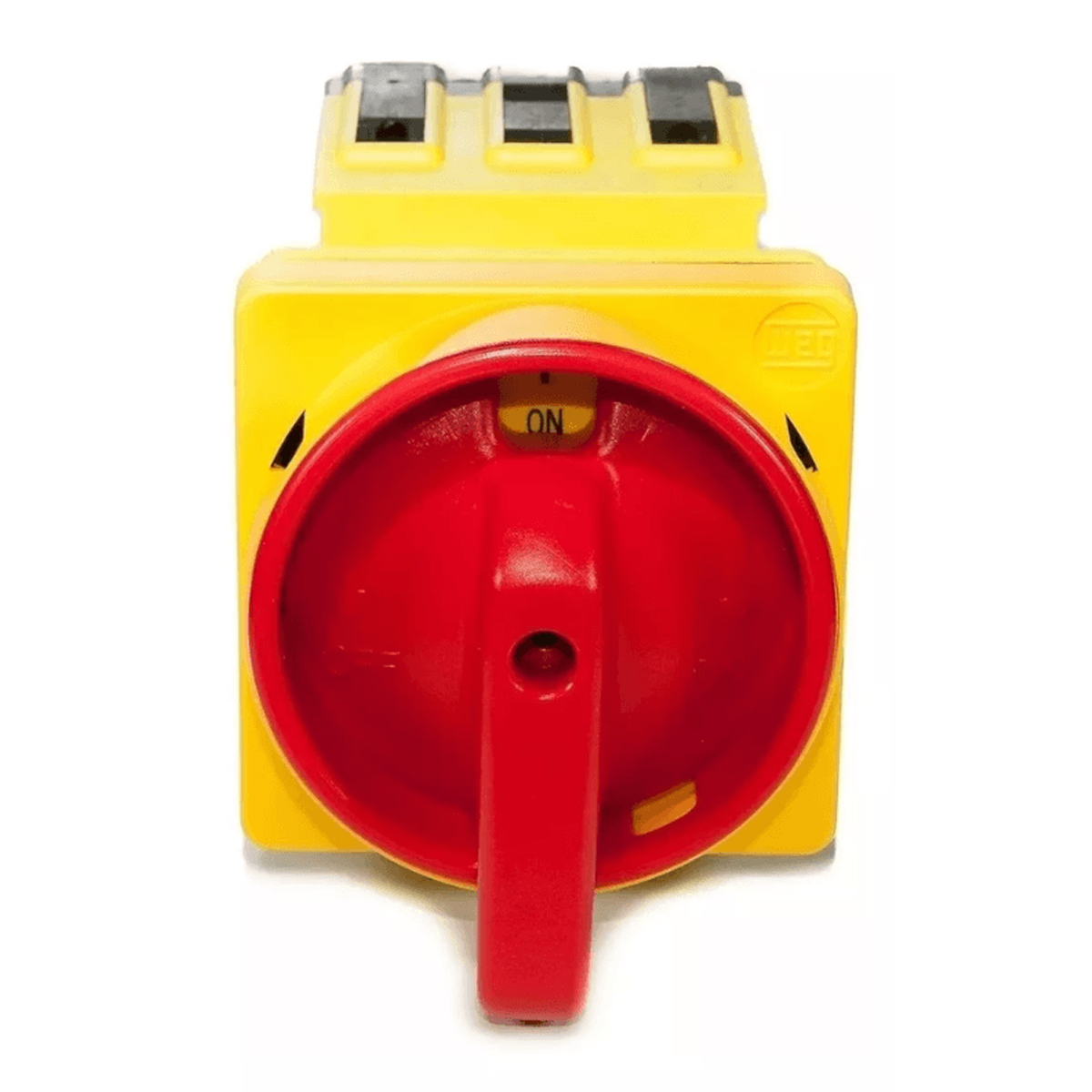Chave Seccionadora Rotativa Sob Carga 3 Polos 63A Topo Manopla Vermelho/Amarelo Weg