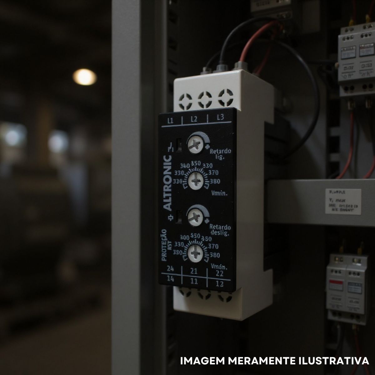 Relé Supervisão Trifásico Falta Seq Fase-Min/Max Tensão S/Neutro Retardo Ajustável 380V 1Rev (Spdt) - Altronic