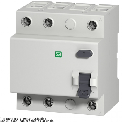 Interruptor Diferencial Residual Tripolar 63A 30Ma 230V Tipo Ac EZ9R33363 - Schneider Electric