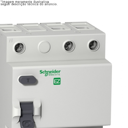 Interruptor Diferencial Residual Tripolar 63A 30Ma 230V Tipo Ac EZ9R33363 - Schneider Electric