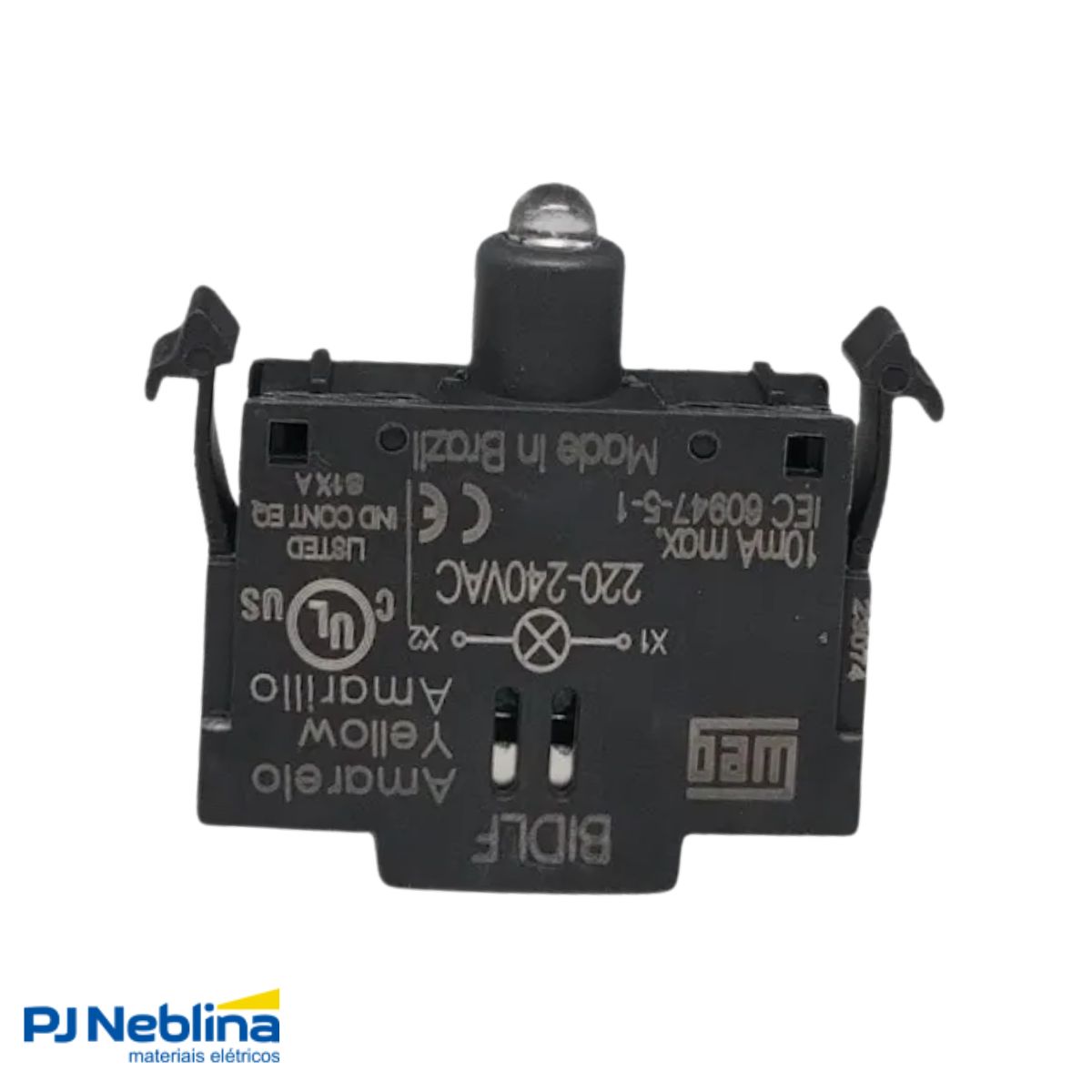 Bloco Contato Iluminado Led P/Botão/Sinaleiro 220-240V Vermelho - Weg