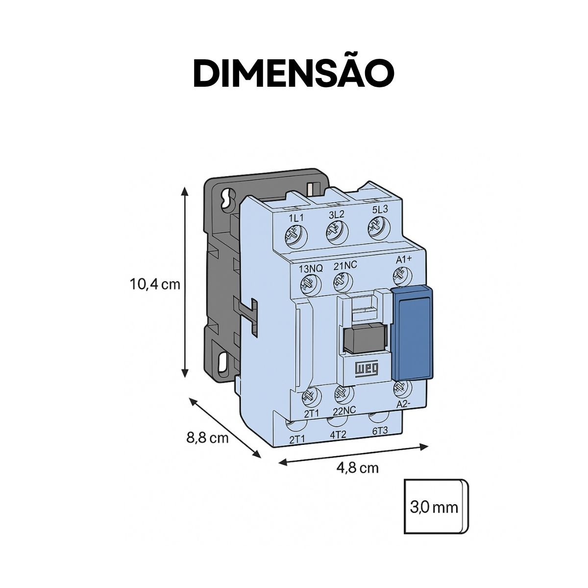 Contator Potencia Tripolar 38A 220V 1Na+1Nf 50/60Hz Weg