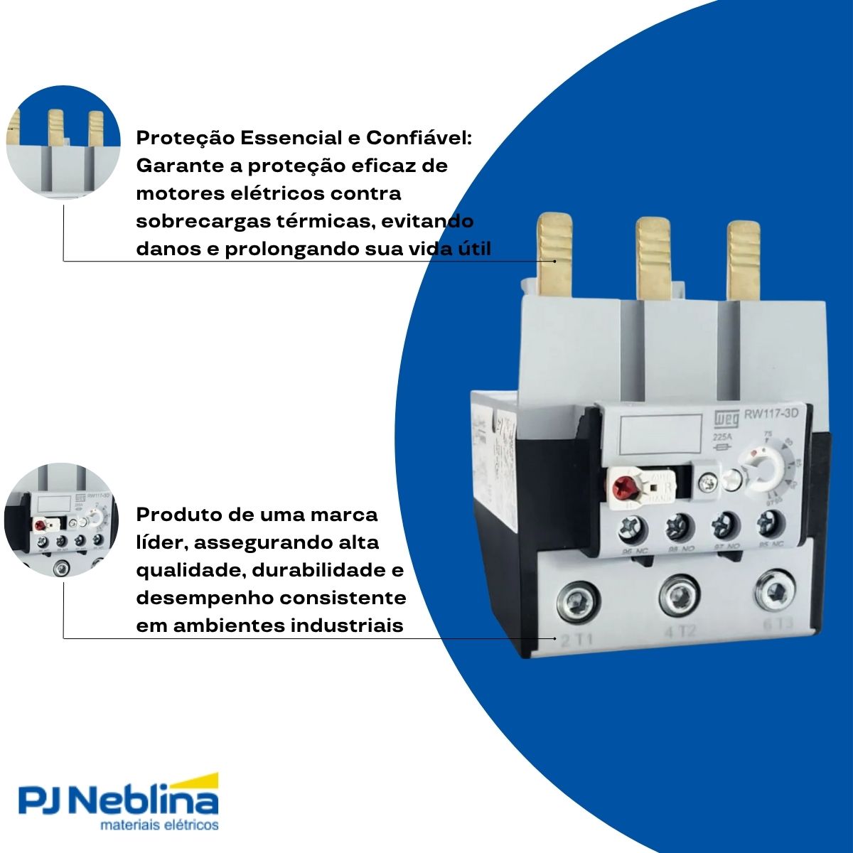 Relé Sobrecarga Térmico 63-80A Classe 10 - Weg
