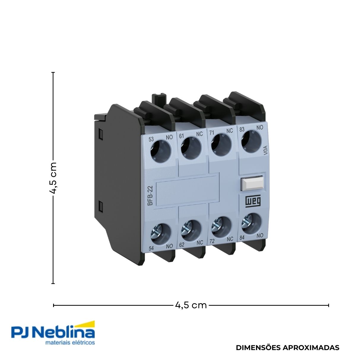 Bloco Contato Auxiliar P/Contator Frontal 1Na+3Nf - Weg