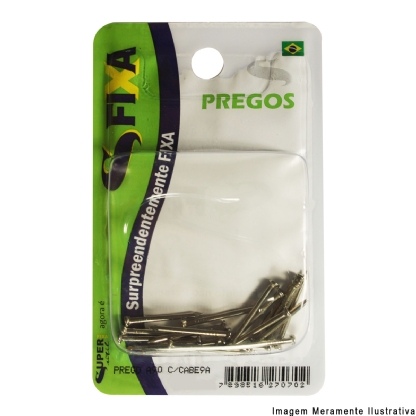 Cartela Prego Aço Com Cabeça 18x24 7 Unidades - SFixa - Sfixa