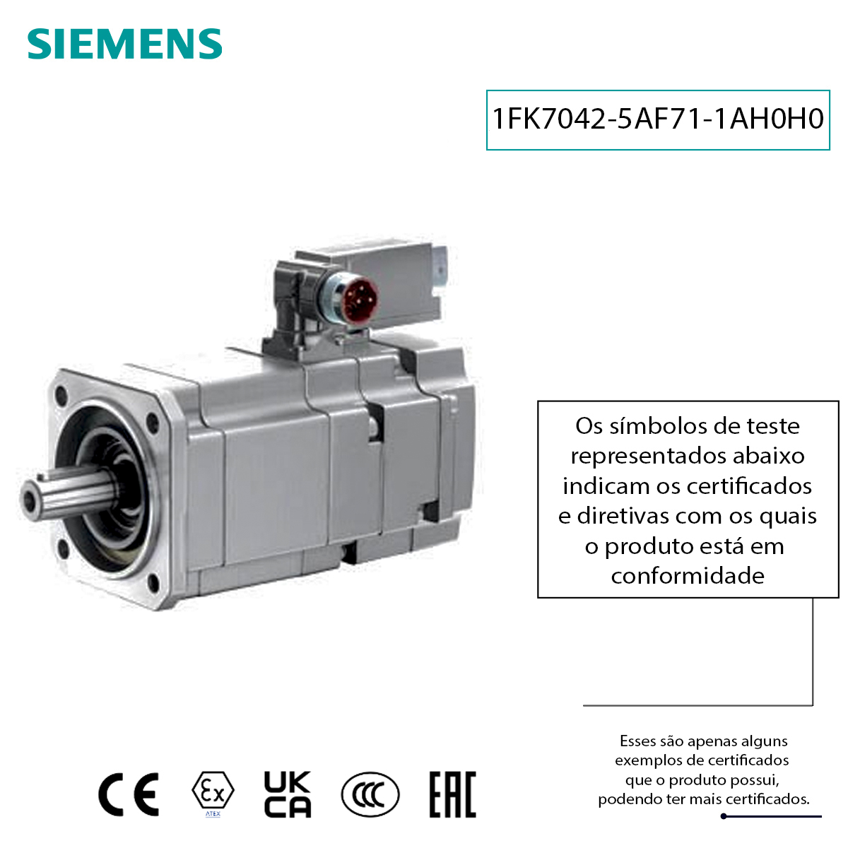 Servomotor Ca 3/3000 Enci Fre 1FK70425AF711AH0 Si Siemens