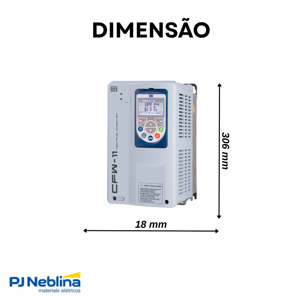Inversor Frequência Trifásico 200-240V 50/60Hz 28A 7,5Kw - Weg - Código Fabricante: 10234053
