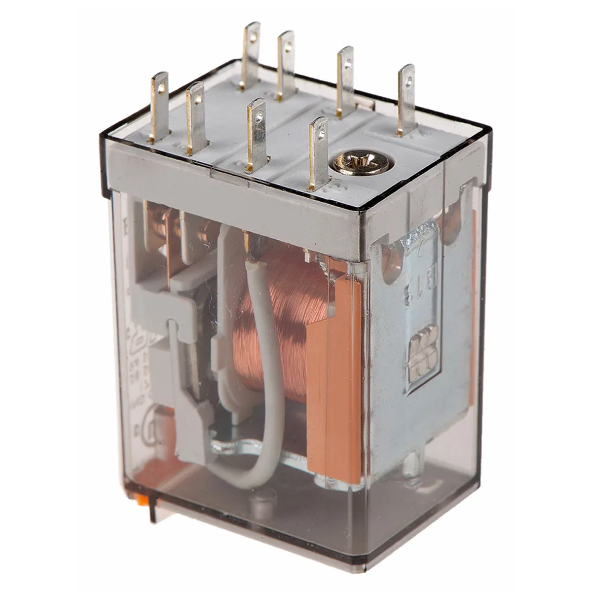 Relé Modular Industrial Fixação Base 2 Contatos Reversíveis 24Vac - Finder