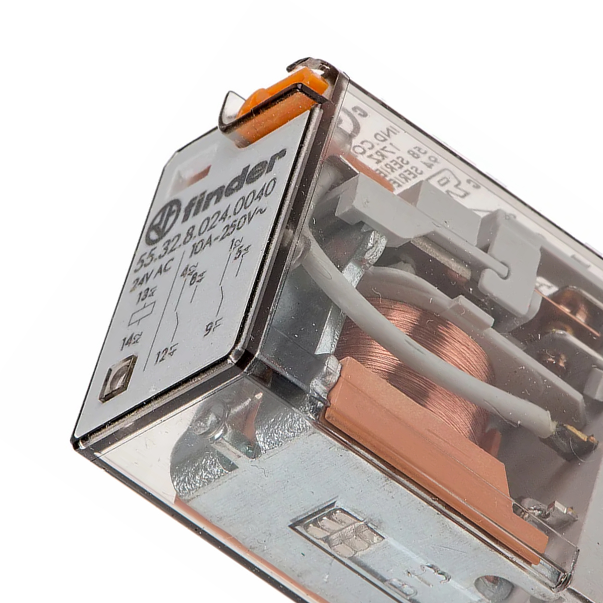 Relé Modular Industrial Fixação Base 2 Contatos Reversíveis 24Vac - Finder