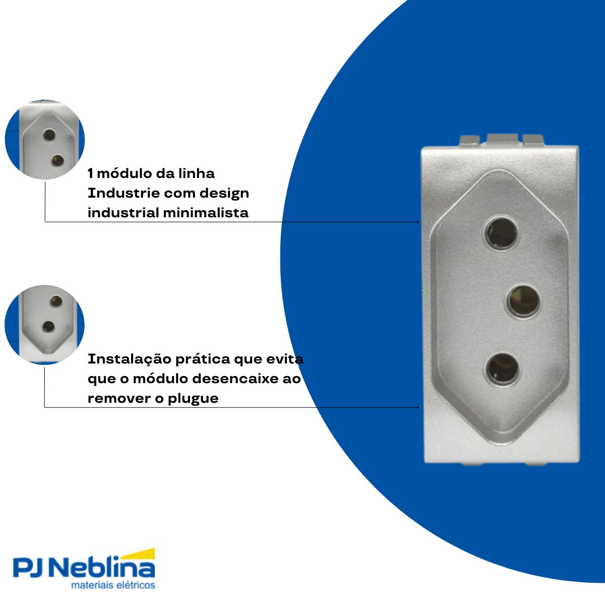 Modulo Tomada 2P+T 1 Modulo 10A 250V Tecno Living Light - Bticino