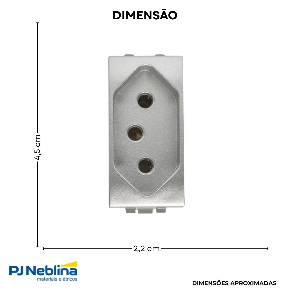 Modulo Tomada 2P+T 1 Modulo 10A 250V Tecno Living Light - Bticino