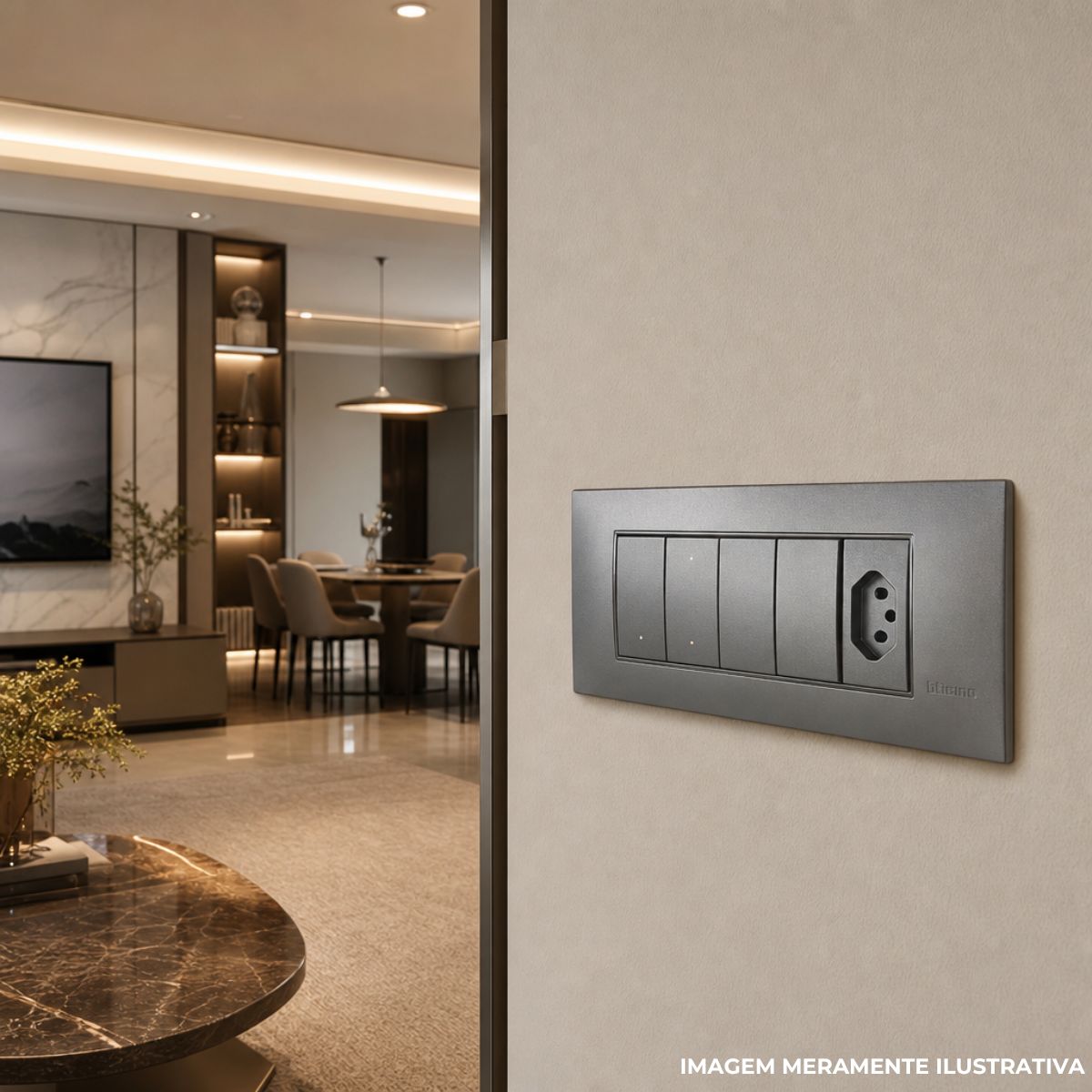 Modulo Tomada 2P+T 1 Modulo 10A 250V Tecno Living Light - Bticino
