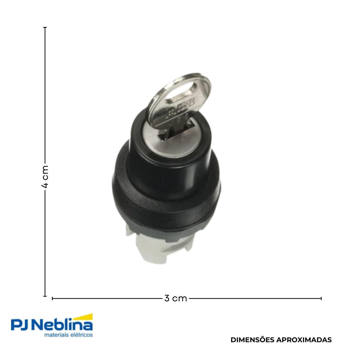 Comutador Yale 2Pos C/Retenção Aro Preto C/Chave Removida 2 Posições - Abb