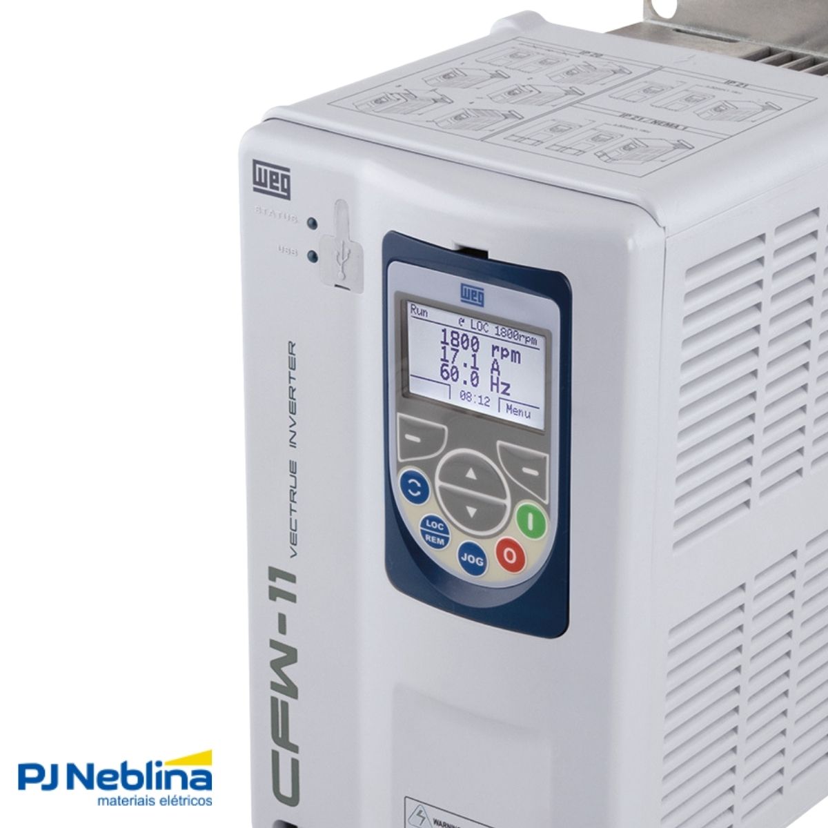 Inversor Frequência Trifásico 200-240V 50/60Hz 8A 1,5Kw - Weg