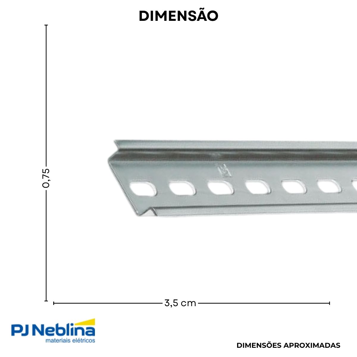 Trilho Fixacao Din Perfurado Ts-35 2000mm Aco Galv Eletr
