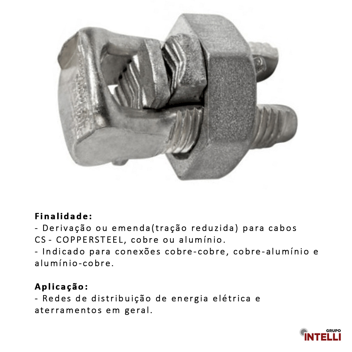 Conector Parafuso Fendido Split-Bolt Bimetálico 120Mm Cobre Estanhado Pfb 1858 Intelli