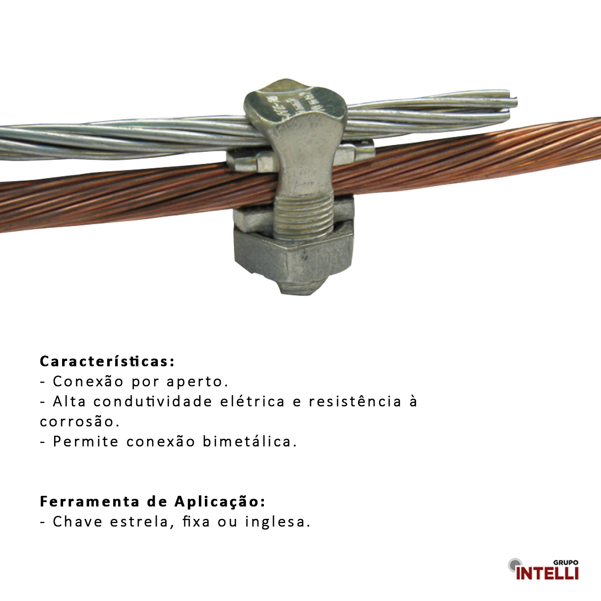 Conector Parafuso Fendido Split-Bolt Bimetálico 120Mm Cobre Estanhado Pfb 1858 Intelli