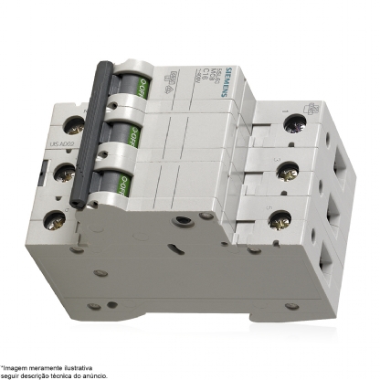 Disjuntor Mini Din Tripolar 6A Curva C 4,5Ka 220/380V 5SL33067MB - Siemens