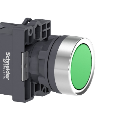 Botão Plástico Faceado Impulsão 1Na Iluminado Led 220Vca 22mm Verde XA2EW33M1 - Schneider Electric