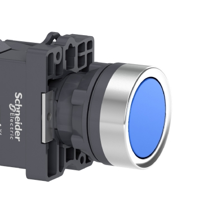 Botão Plástico Faceado Impulsão 1Na Iluminado Led 220Vca 22mm Azul XA2EW36M1 - Schneider Electric