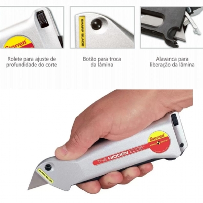Estilete Segurança Hidden Edge Lâmina Trapezio S011 - Starrett