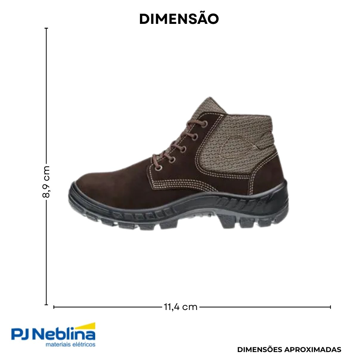 Calçado Botina Ocupacional Nobuck Café Fech Cadarço Nr 37 Pu Bidenc C/Biq Pvc Mont Mat Sint Ca-45611 Trekking Cor Café - Marluvas