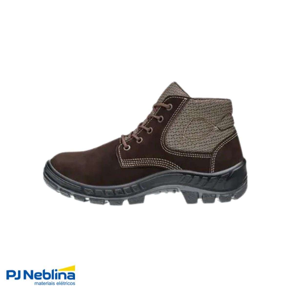 Calçado Botina Ocupacional Nobuck Café Fech Cadarço Nr 43 Pu Bidenc C/Biq Pvc Mont Mat Sint Ca-45611 Trekking Cor Café - Marluvas