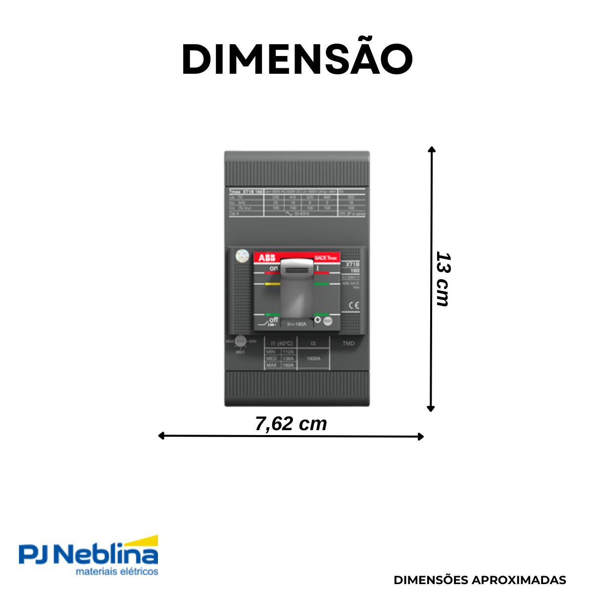 Disjuntor Caixa Moldada Tripolar 100A 25Ka 380/415V 50/60Hz - Abb