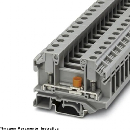 Conector Borne Passagem Seccionador 2 Conexões 6,00mm 800V Cinza OTTA 6-T - Phoenix