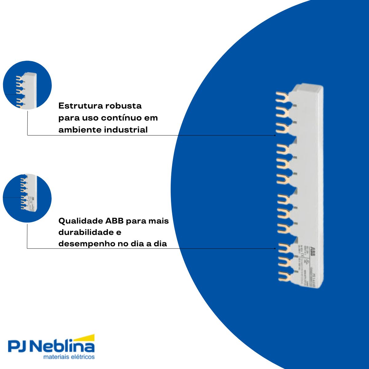 Barramento 65A 690V P/4 Disjuntor Ms116,Ms132 E Mo132 - Abb