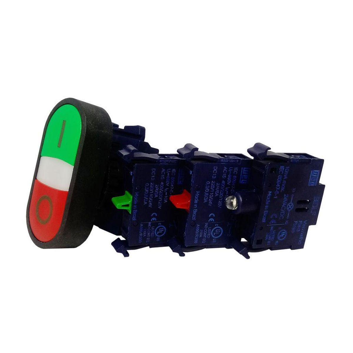 Botão Comando Duplo Iluminado 1Na+1Nf 24Vca/Cc Com LED CSW-BD-11000000-FE261-3VF - WEG