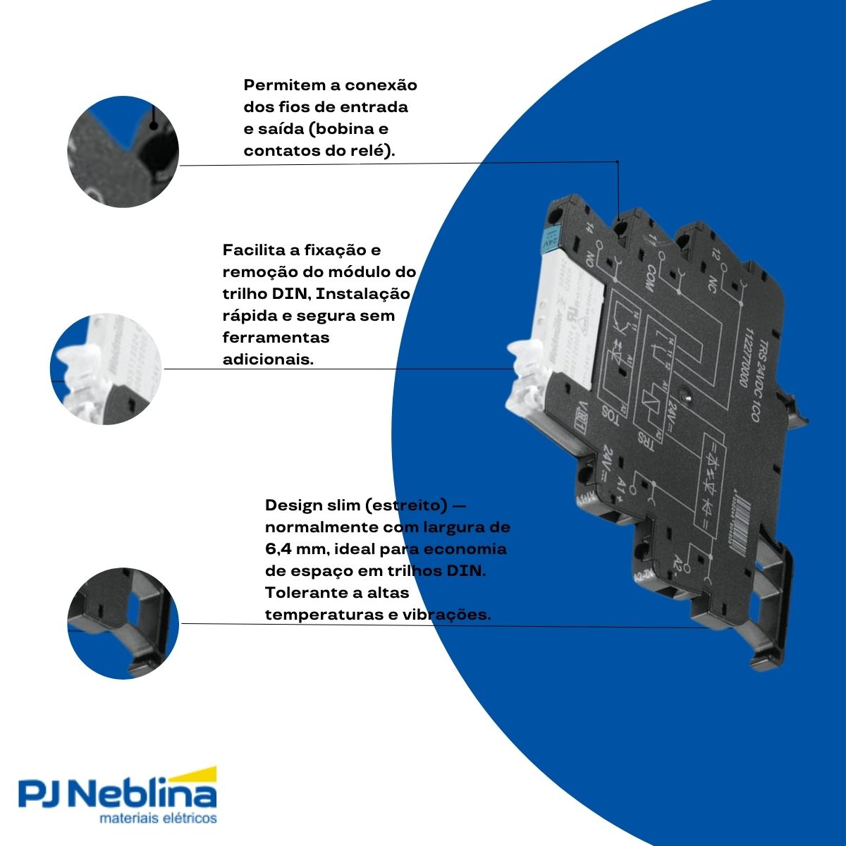 Rele Interface Eletromecanico 6a 230v 1rev (spdt) C/led Vd