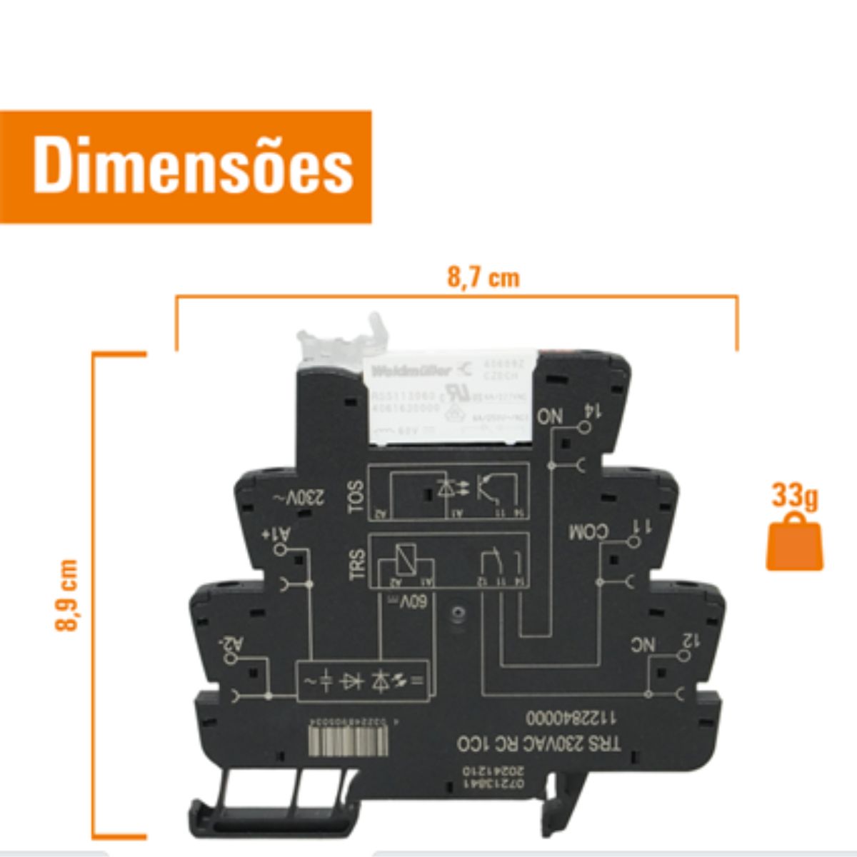 Rele Interface Eletromecanico 6a 230v 1rev (spdt) C/led Vd