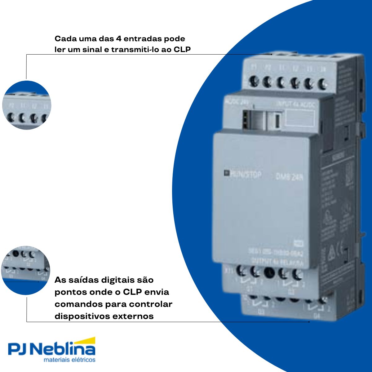 Módulo Expansão Clp Entrada/Saída Digital 4Ed/4Sd Dm8 24R Logo - Siemens