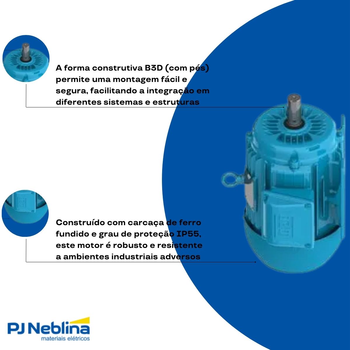 Motor Elétrico W22 Ir2 Trifásico 4P 1,5Cv 220/380/440V 80 B3D 60Hz Ip55 1800Rpm - Weg