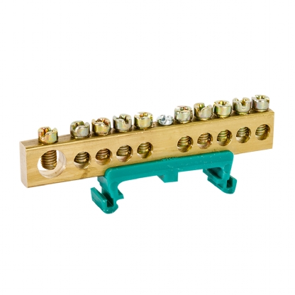 Barramento Terra 10 Terminais Verde - Steck