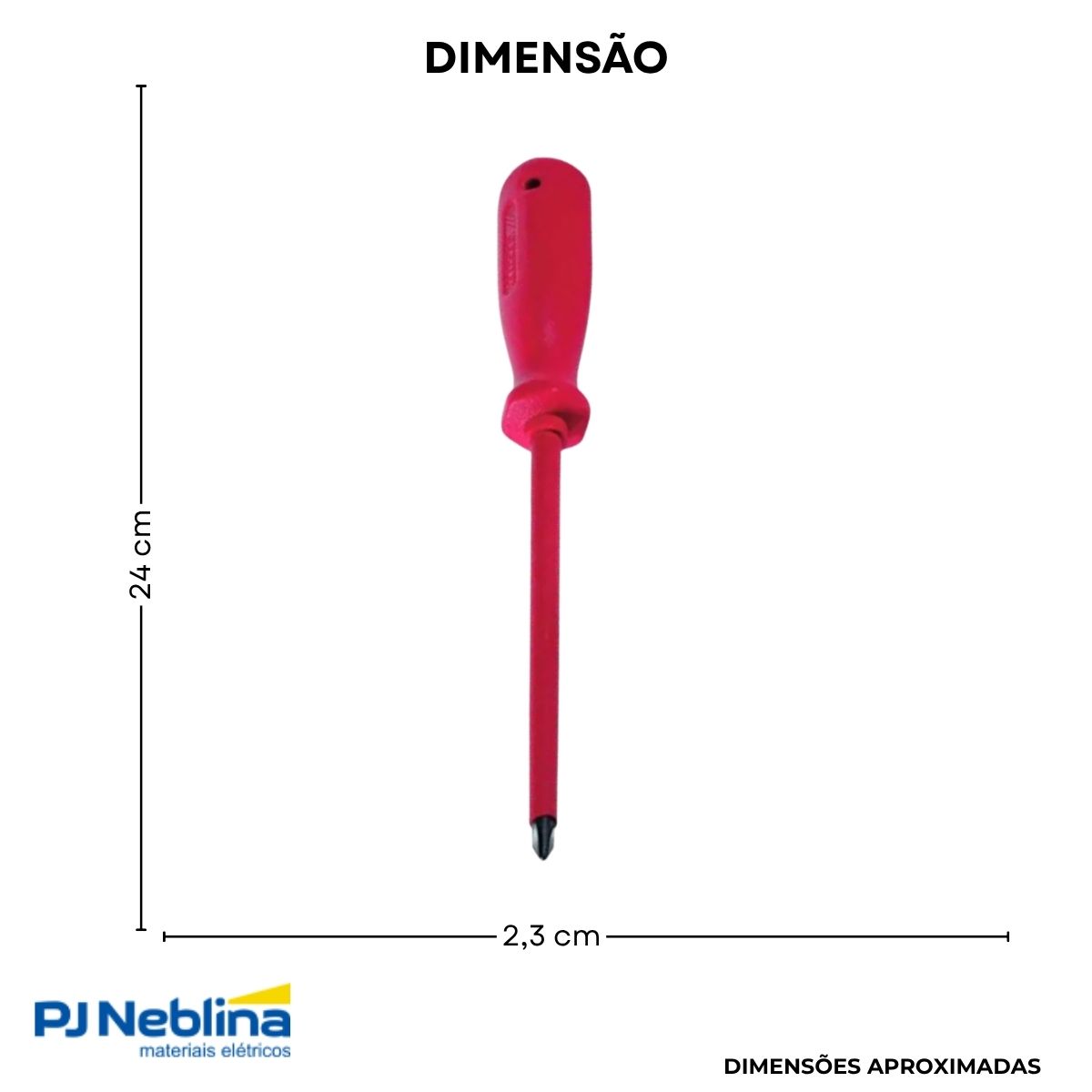 Chave Fenda Ponta Cruzada (Philips) Isolada 1000V Ph1 3/16X6Pol (4,5X150Mm) Cabo Ergonom Vermelho - Gedore