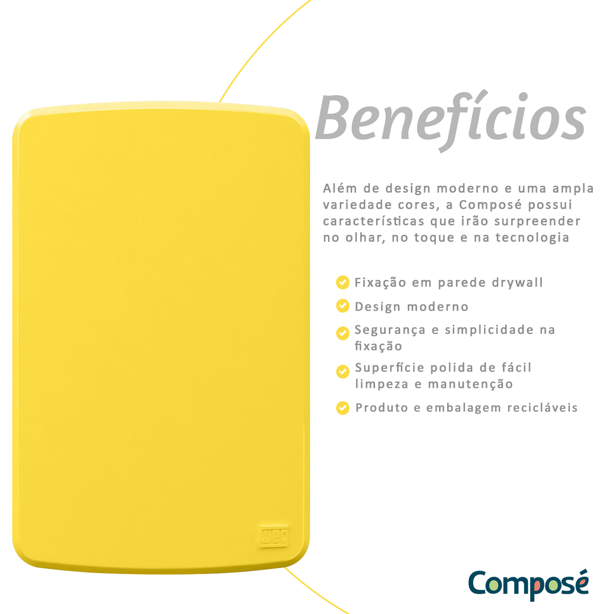 Placa Acabamento 4x2 Cega Amarelo Plástico Composé 13207292 Weg