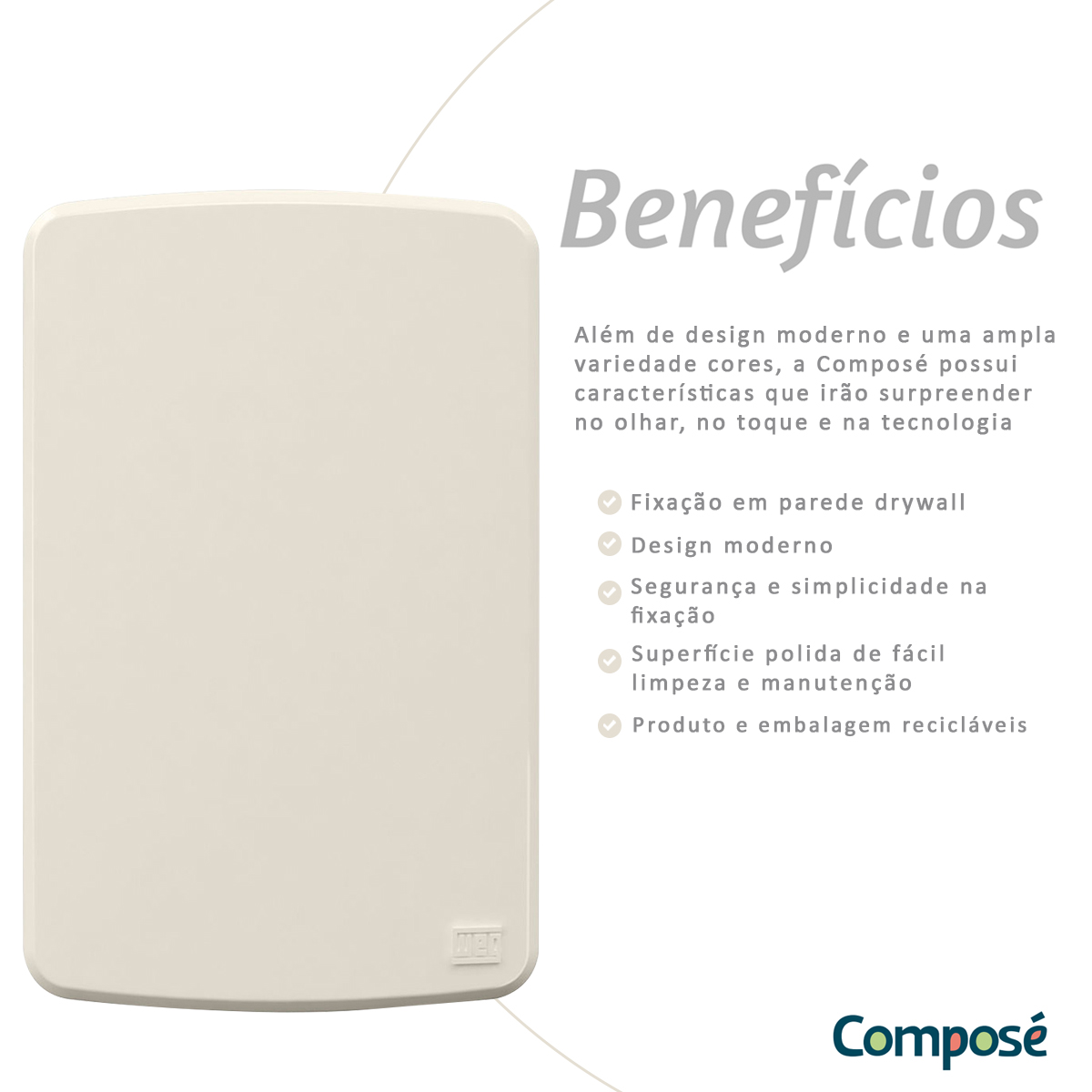 Placa Acabamento 4x2 Cega Marfim Composé 13272825 Weg