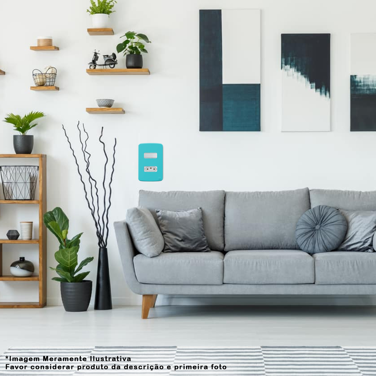 Placa Acabamento 4x2 2 Postos Separados Azul Plástico Composé 13207327 Weg