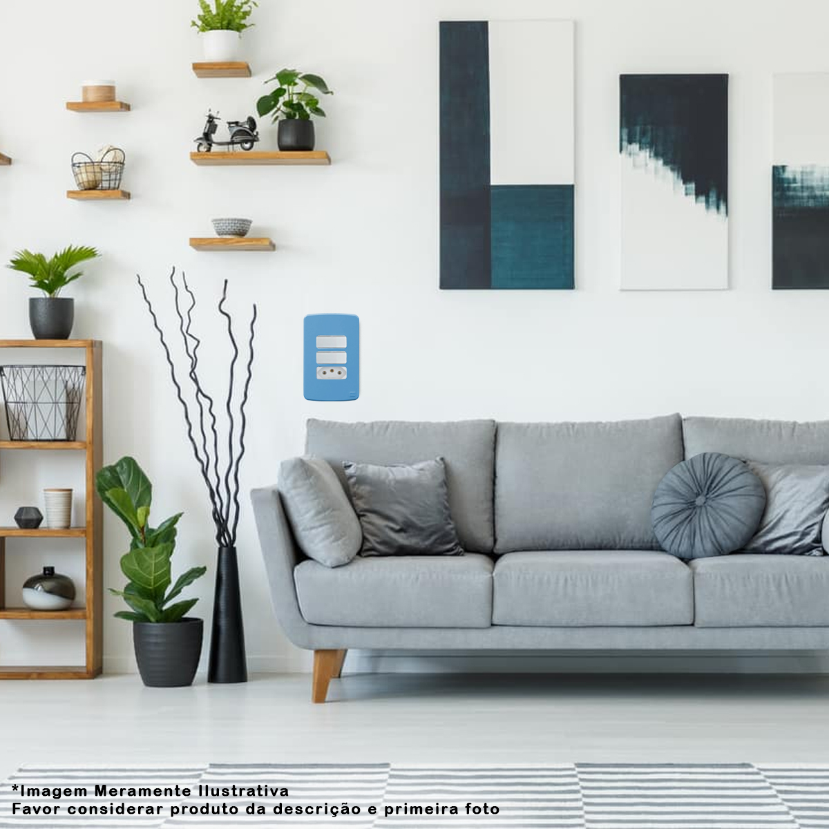 Placa Acabamento 4x2 3 Postos Azul Composé 13207600 Weg