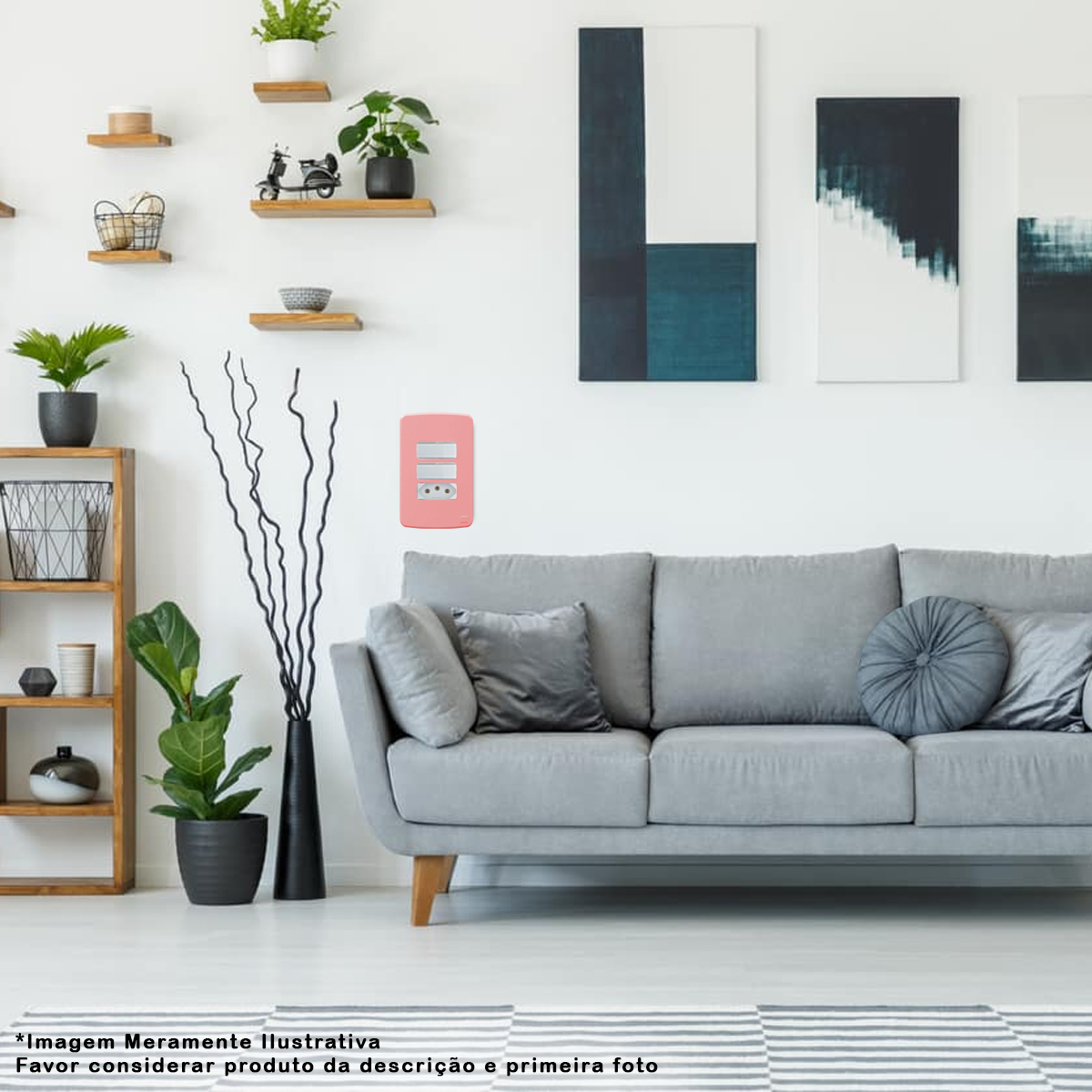 Placa Acabamento 4X2 3 Postos Rosa Plástico Composé 13207601 Weg