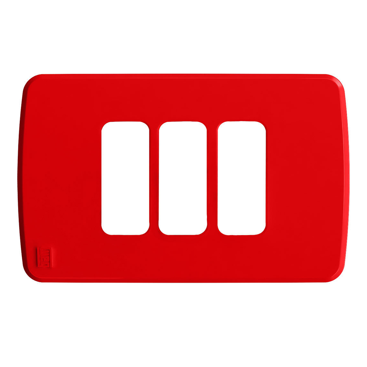 Placa Acabamento 4x2 3 Postos Vermelho Plástico Composé 13207602 Weg