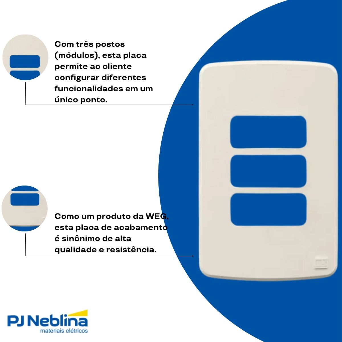 Placa Acabamento 4X2 3 Postos Mf Compose - Weg