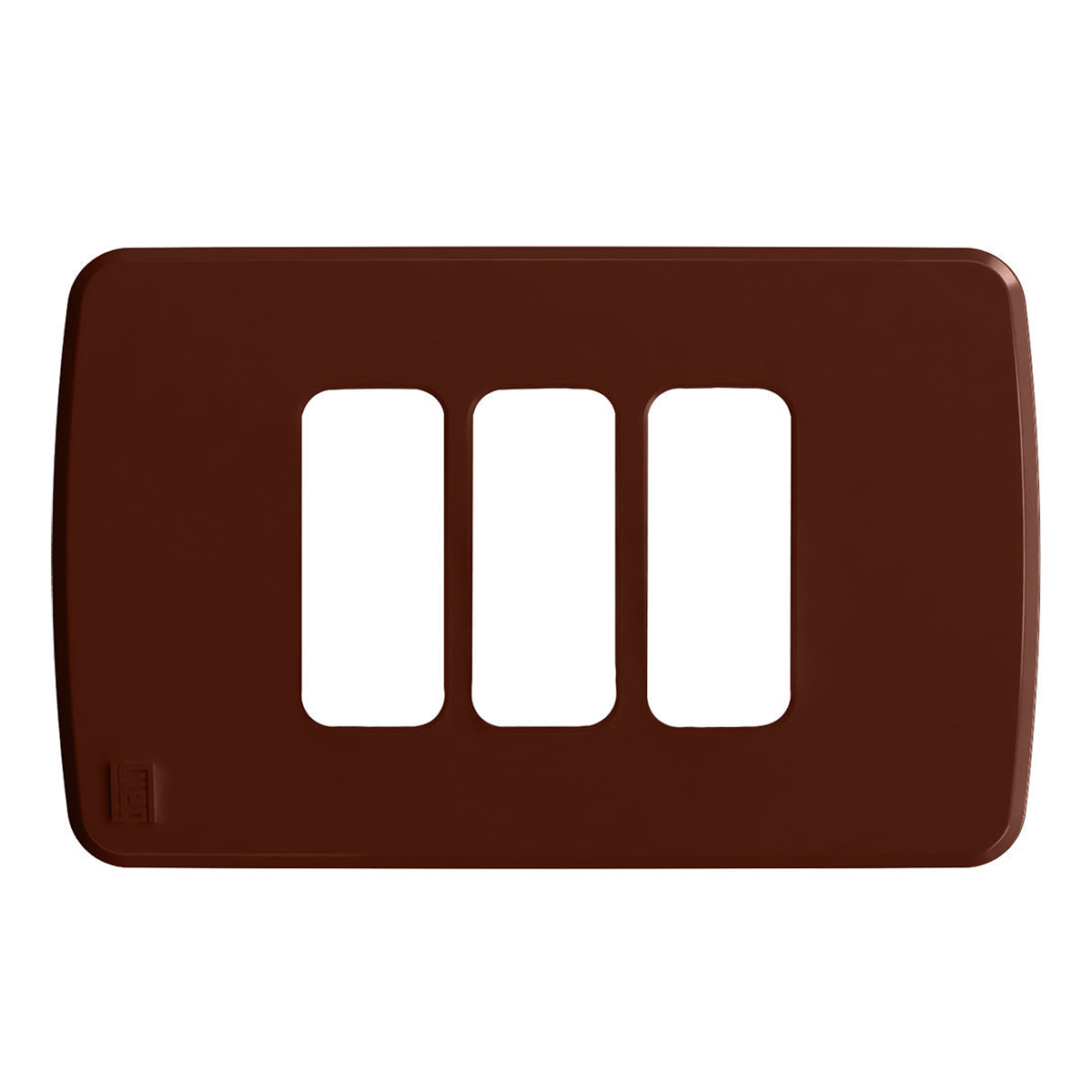 Placa Acabamento 4x2 3 Postos Marrom Plástico Composé 13207603 Weg