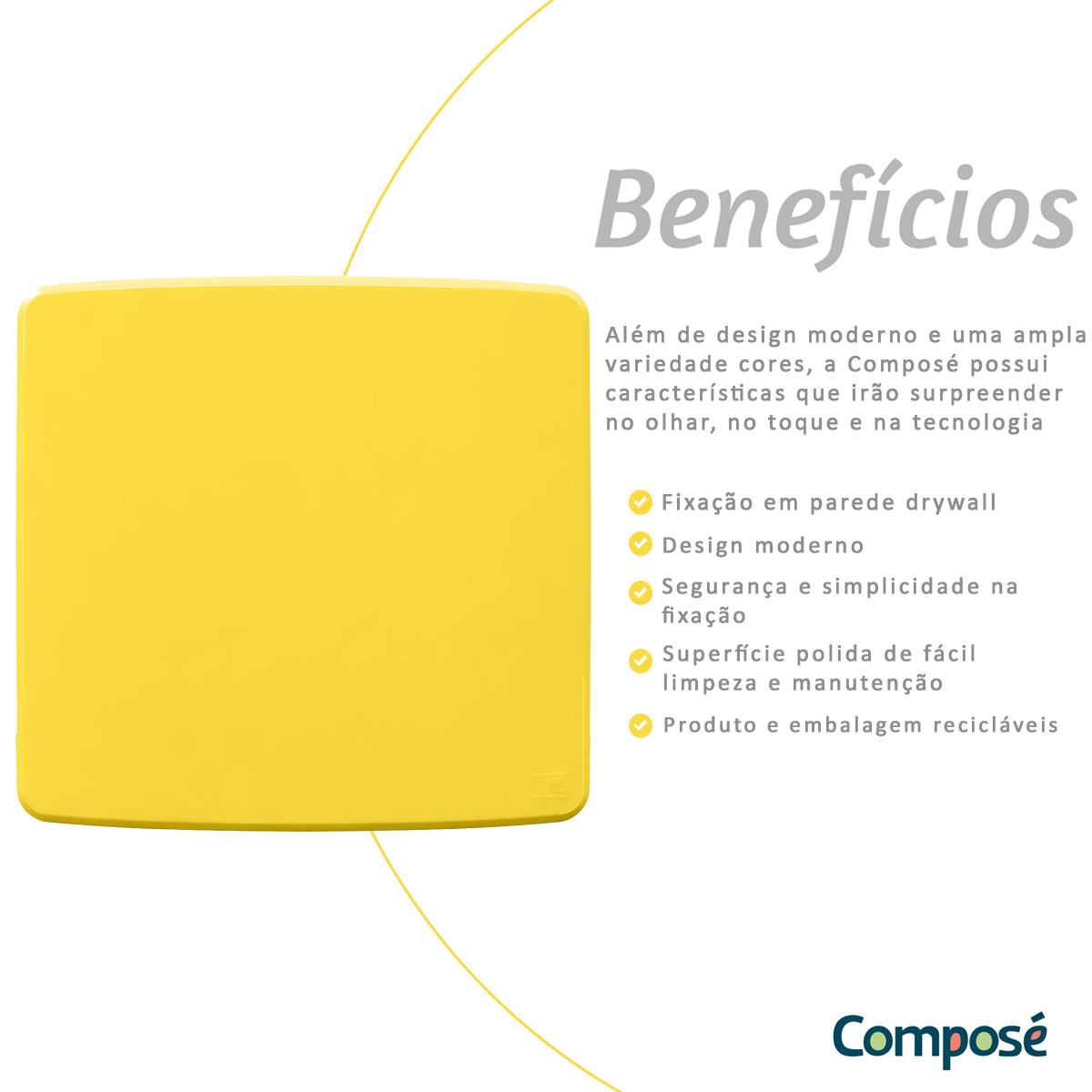 Placa Acabamento 4x4 Cega Amarelo Composé Plástico 13207648 Weg