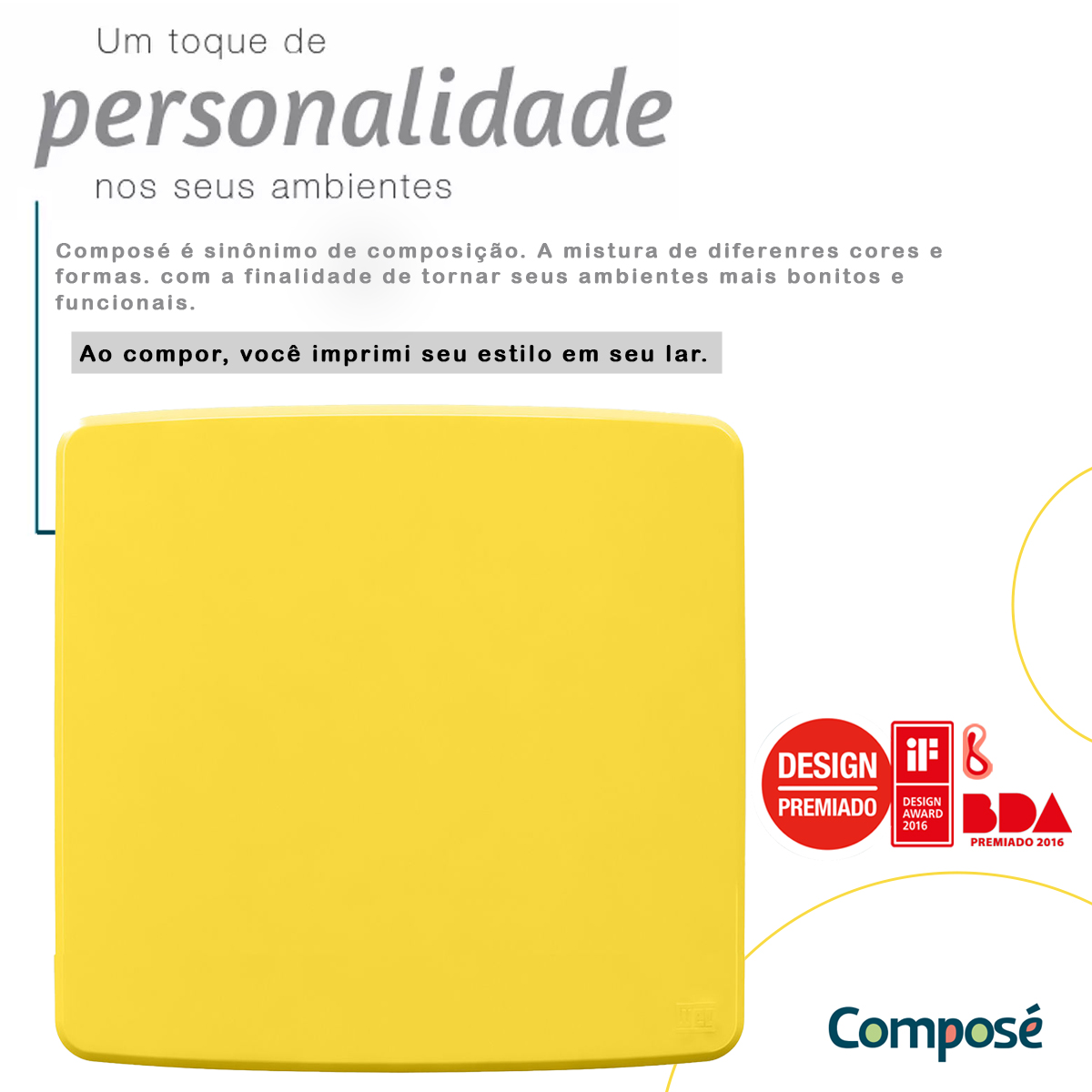 Placa Acabamento 4x4 Cega Amarelo Composé Plástico 13207648 Weg
