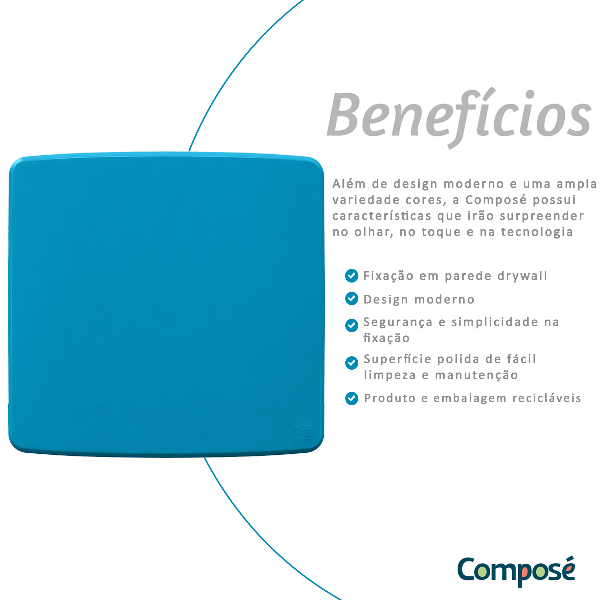 Placa Acabamento 4X4 Cega Azul Plástico Composé 13207650 Weg