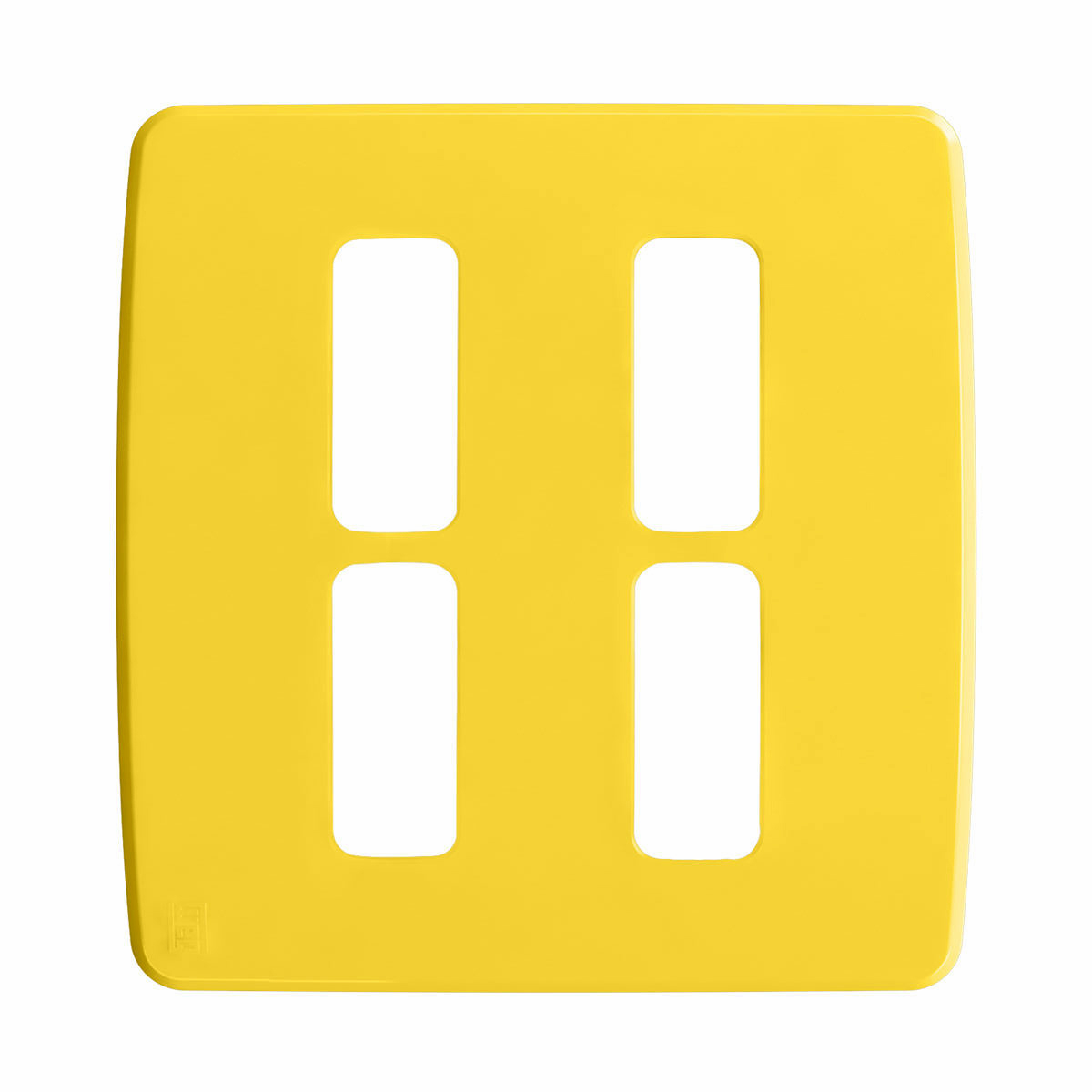 Placa Acabamento 4x4 4 Módulos 2+2 Postos Separados Amarelo Composé Weg